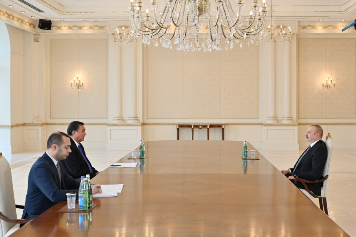 President Ilham Aliyev receives  Secretary General of OTS, Kubanychbek Omuraliev,