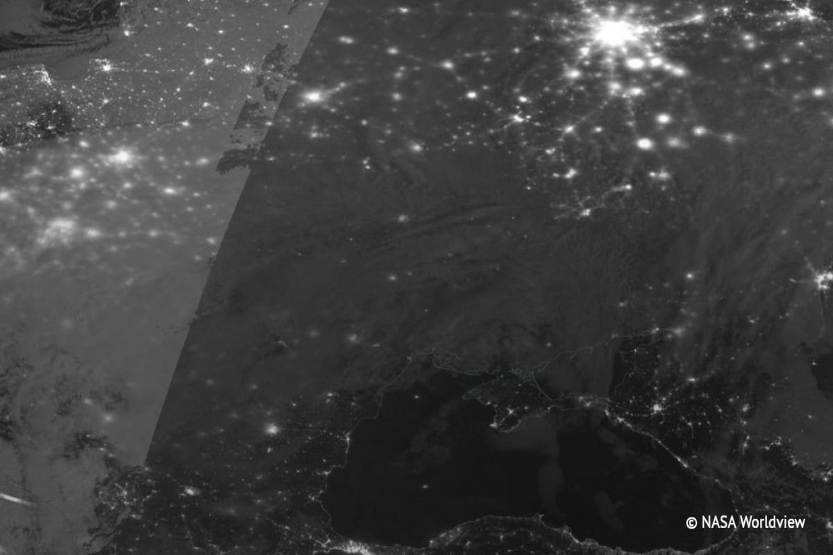 NASA showed a new satellite image of the territory of Ukraine without light