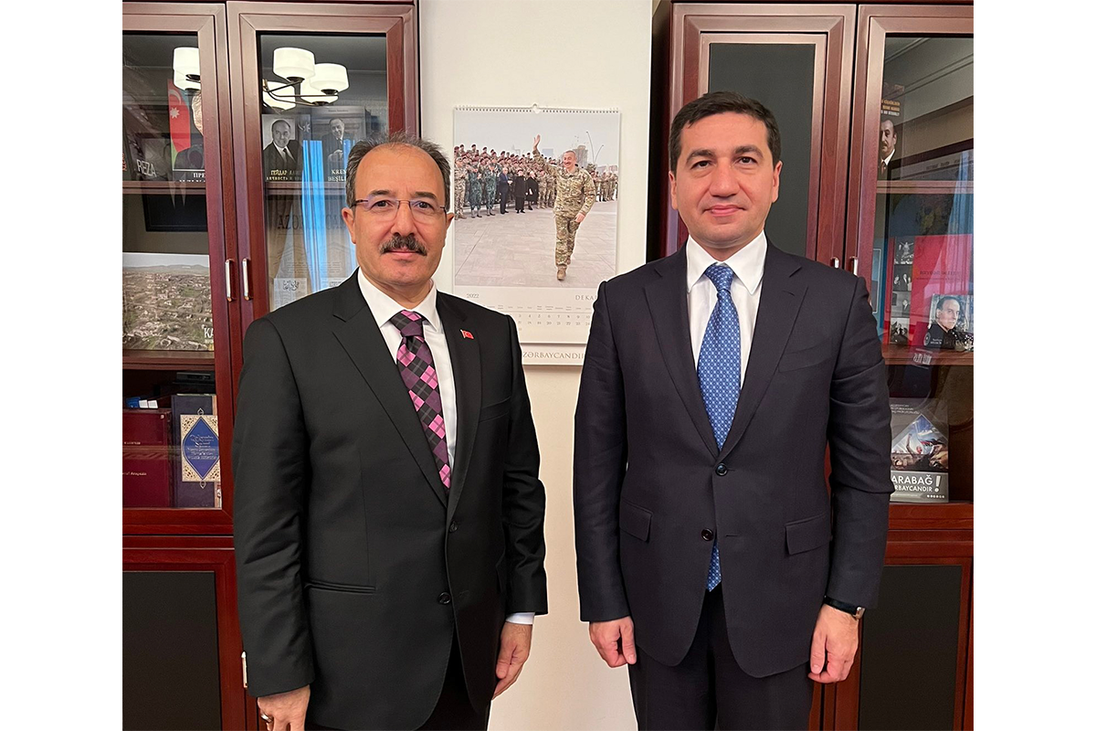 Hikmet Hajiyev, Assistant to President of Azerbaijan and Cahit Bagci. Turkish Ambassador to Azerbaijan