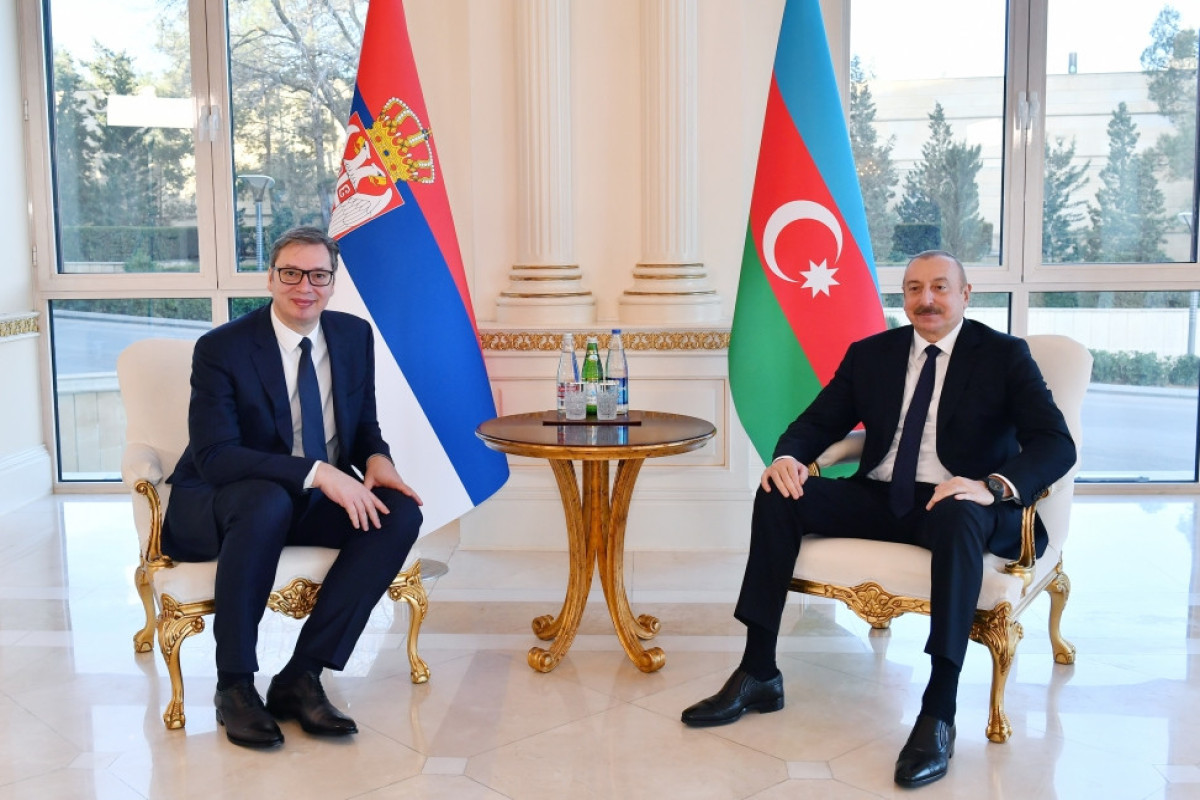 President of the Republic of Serbia Aleksandar Vucic, President of the Republic of Azerbaijan Ilham Aliyev