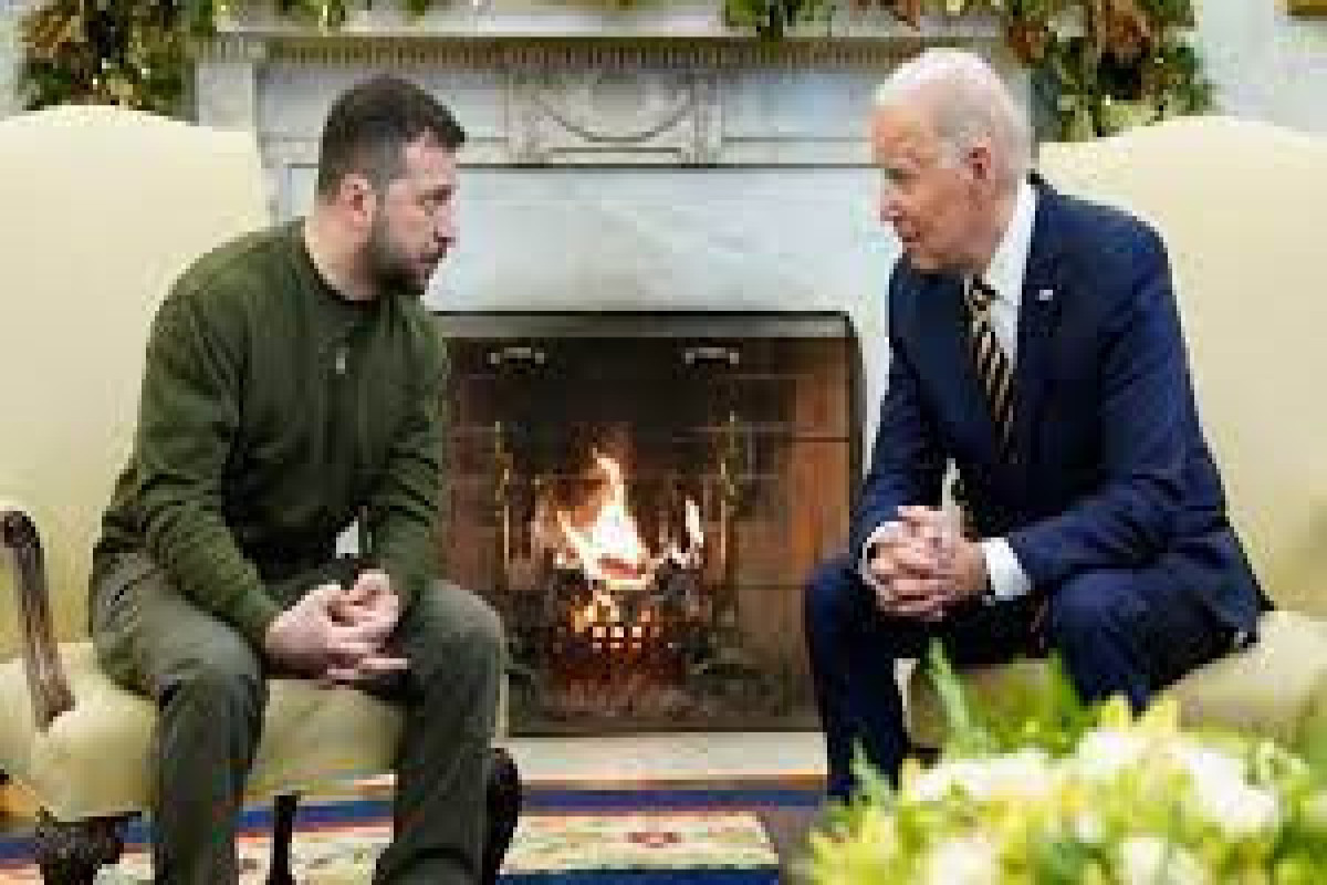 Volodymyr Zelensky, President of Ukraine and Joe Biden, President of US