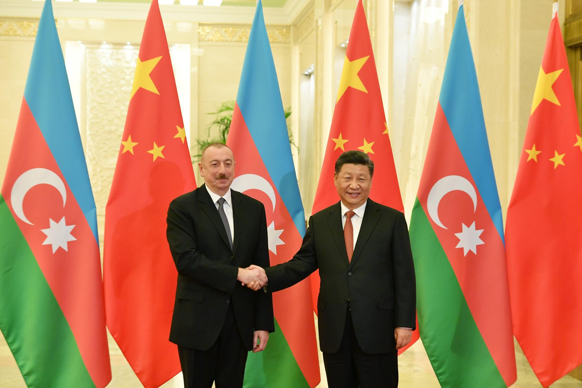 President of the Republic of Azerbaijan Ilham Aliyev and Xi Jinping President of the People's Republic of China