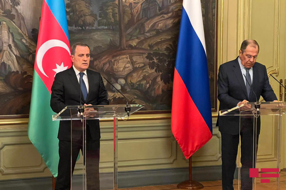 Jeyhun Bayramov, Azerbaijan's Foreign Minister and Sergei Lavrov Russian Foreign Minister