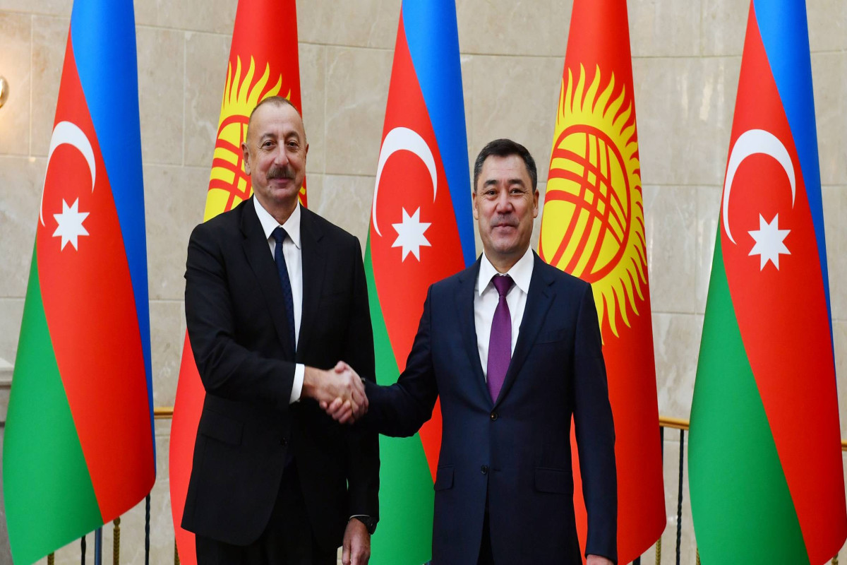 Ilham Aliyev, President of Azerbaijan,  President of the Kyrgyz Republic Sadyr Japarov