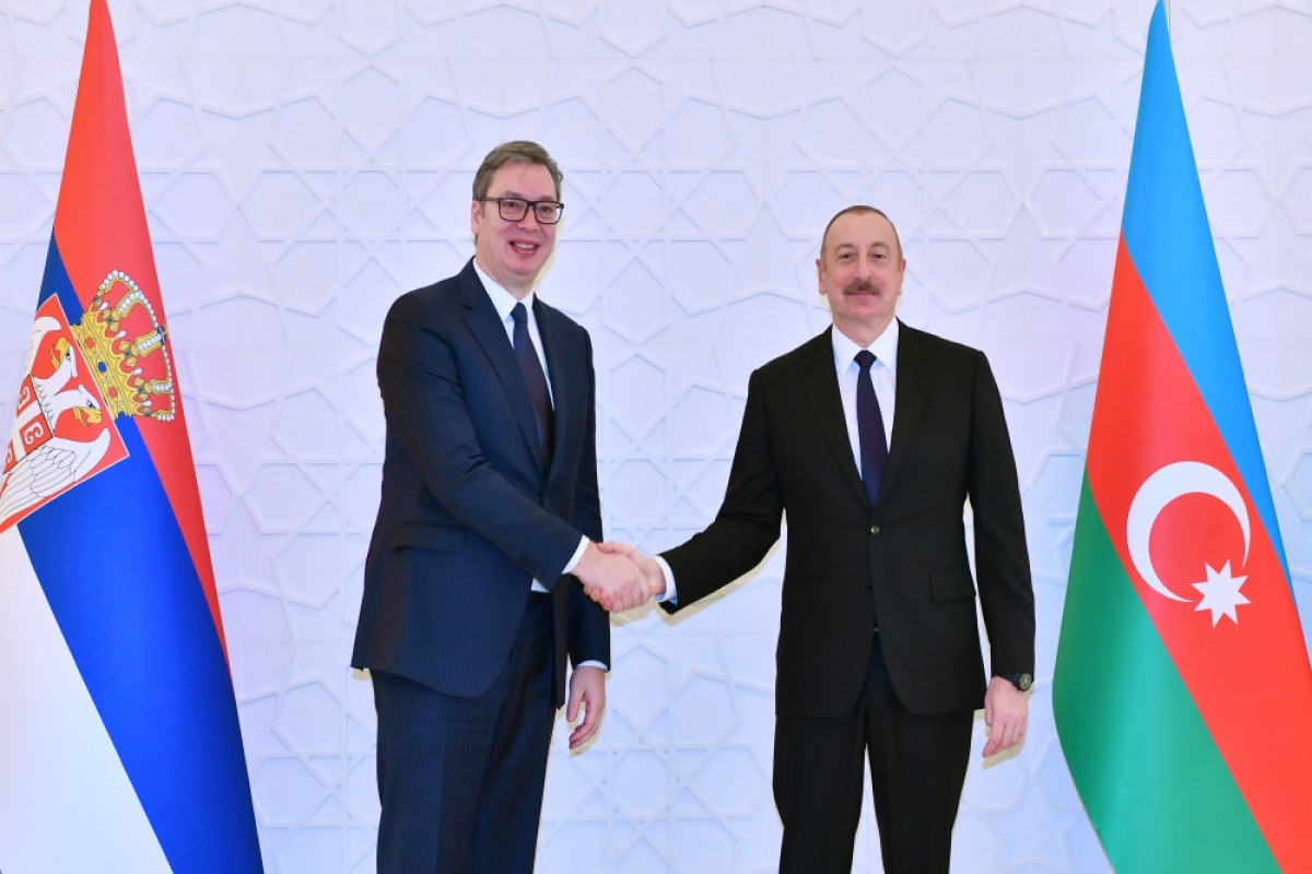 President of Serbia Aleksandar Vucic and Azerbaijani President Ilham Aliyev