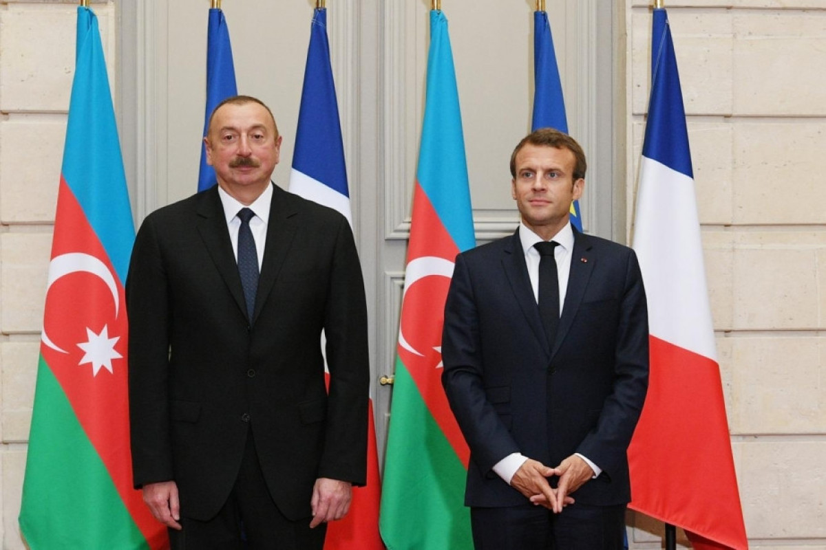 President of the Republic of Azerbaijan Ilham Aliyev and President of the French Republic Emmanuel Macron