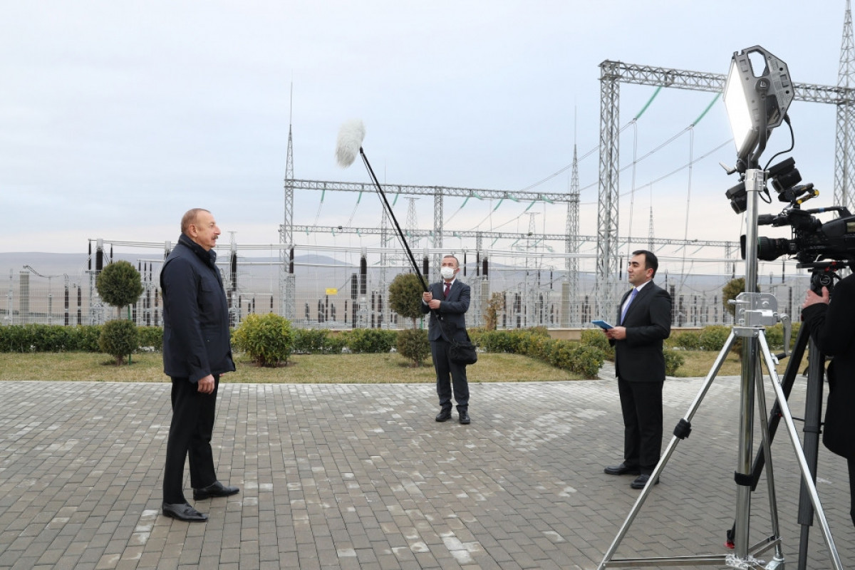 President Ilham Aliyev was interviewed by AZERTAC following the inauguration of “Gobu” Energy Junction