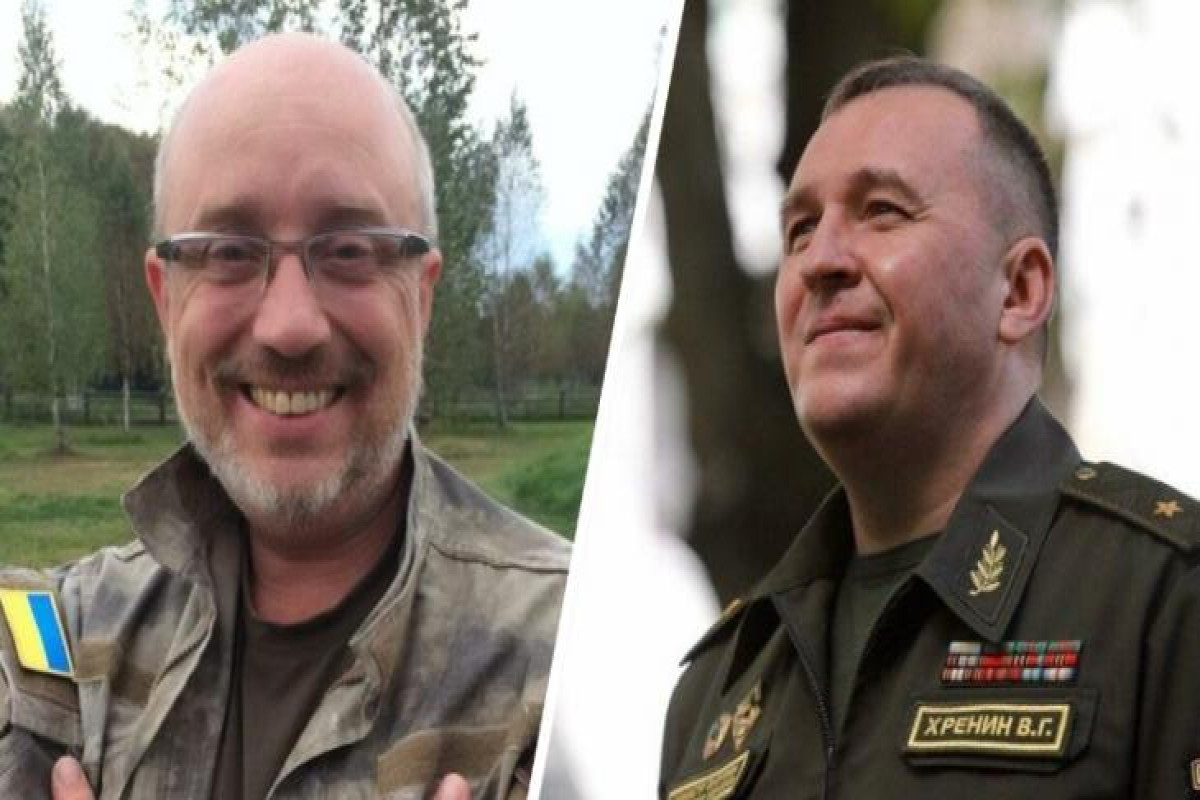 Viktor Khrenin, Belarus' Defense Minister and Aleksei Reznikov, Ukrainian Defense Minister
