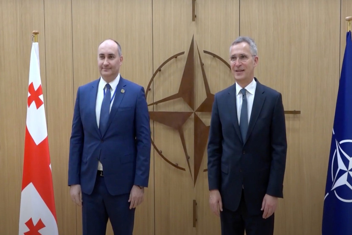 Juansher Burchuladze, Defense Minister of Georgia and  Jens Stoltenberg, NATO Secretary-General