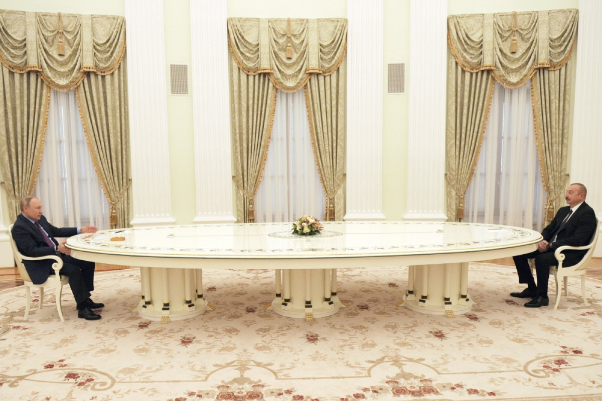 President of the Republic of Azerbaijan Ilham Aliyev and President of the Russian Federation Vladimir Putin