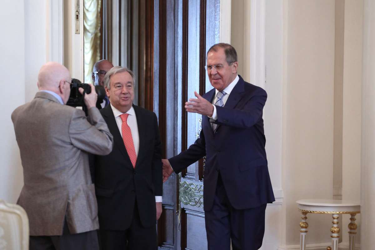 UN chief Antonio Guterres, Russian Foreign Minister Sergei Lavrov