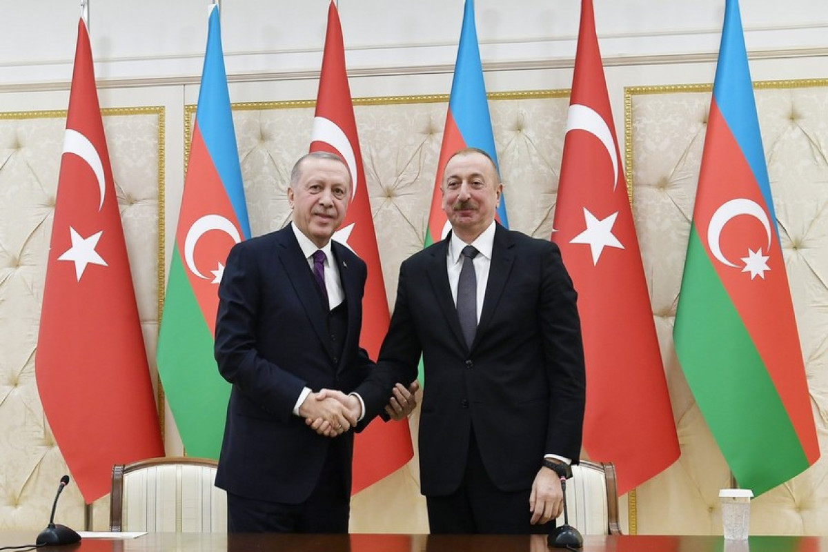 President of Turkiye Recep Tayyip Erdogan and President of Azerbaijan Ilham Aliyev