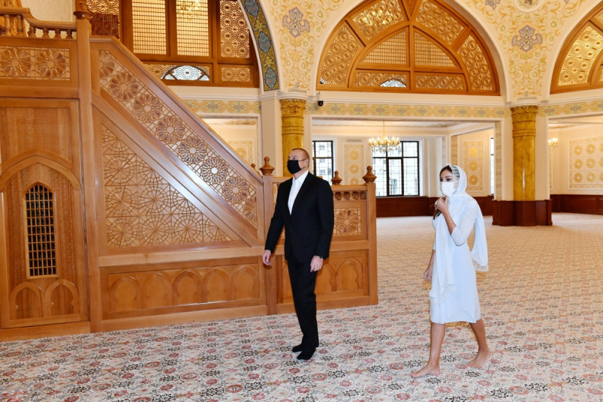 Azerbaijani President views condition, created in new building of "Khanum Fatimeyi-Zahra" Mosque in Yeni Gunashli