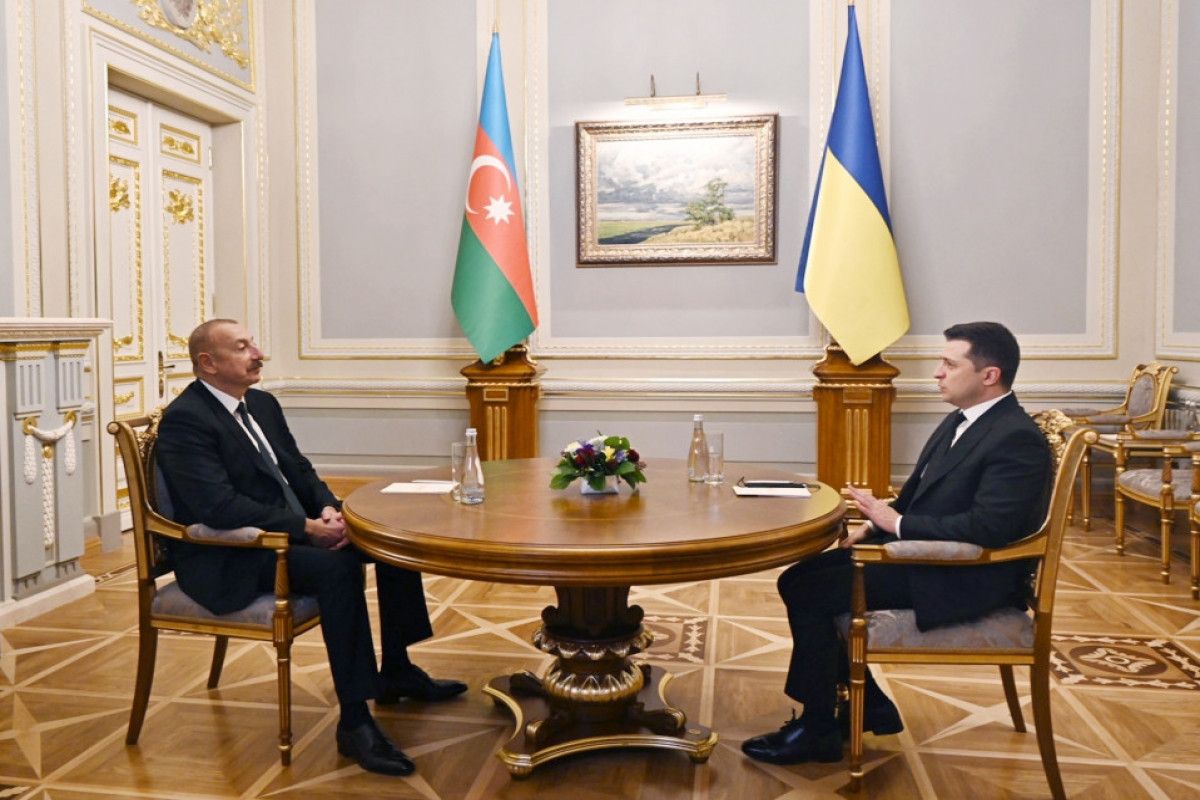 President of Azerbaijan Ilham Aliyev, President of Ukraine Volodymyr Zelenskyy hold one-on-one meeting