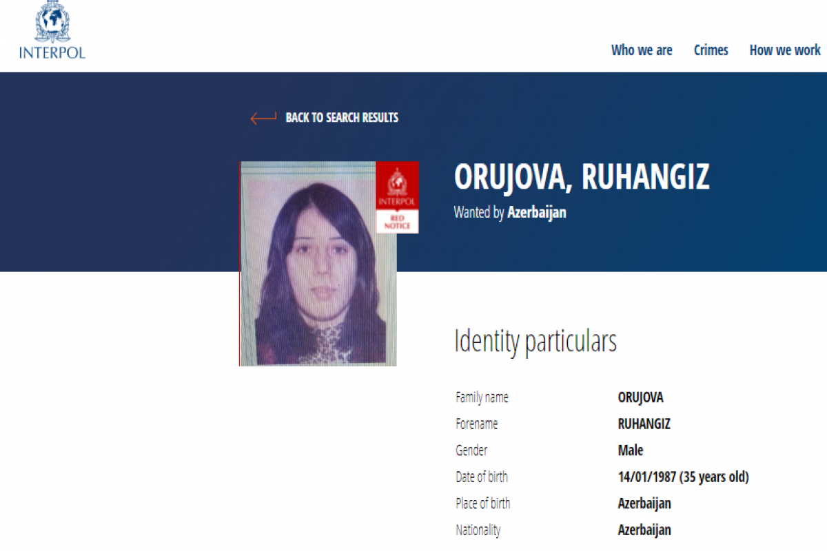 Azerbaijan declares int'l search for woman accused of human trafficking