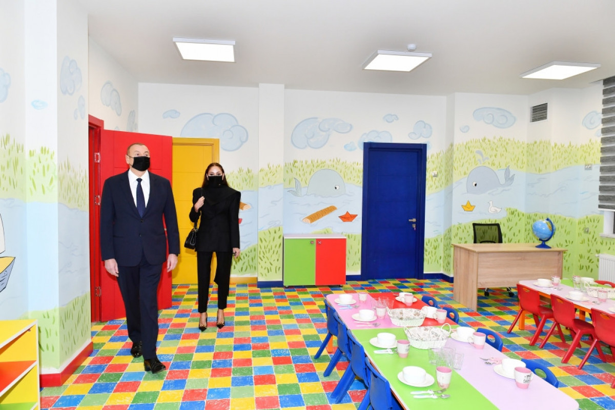 President Ilham Aliyev and First Lady Mehriban Aliyeva attended inauguration of Training and Service Complex in Bina settlement