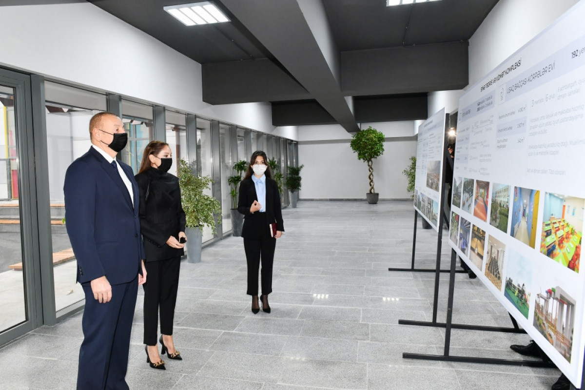 President Ilham Aliyev and First Lady Mehriban Aliyeva attended inauguration of Training and Service Complex in Bina settlement