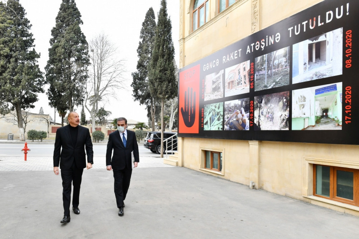 President Ilham Aliyev laid a foundation stone for Ganja Memorial Complex