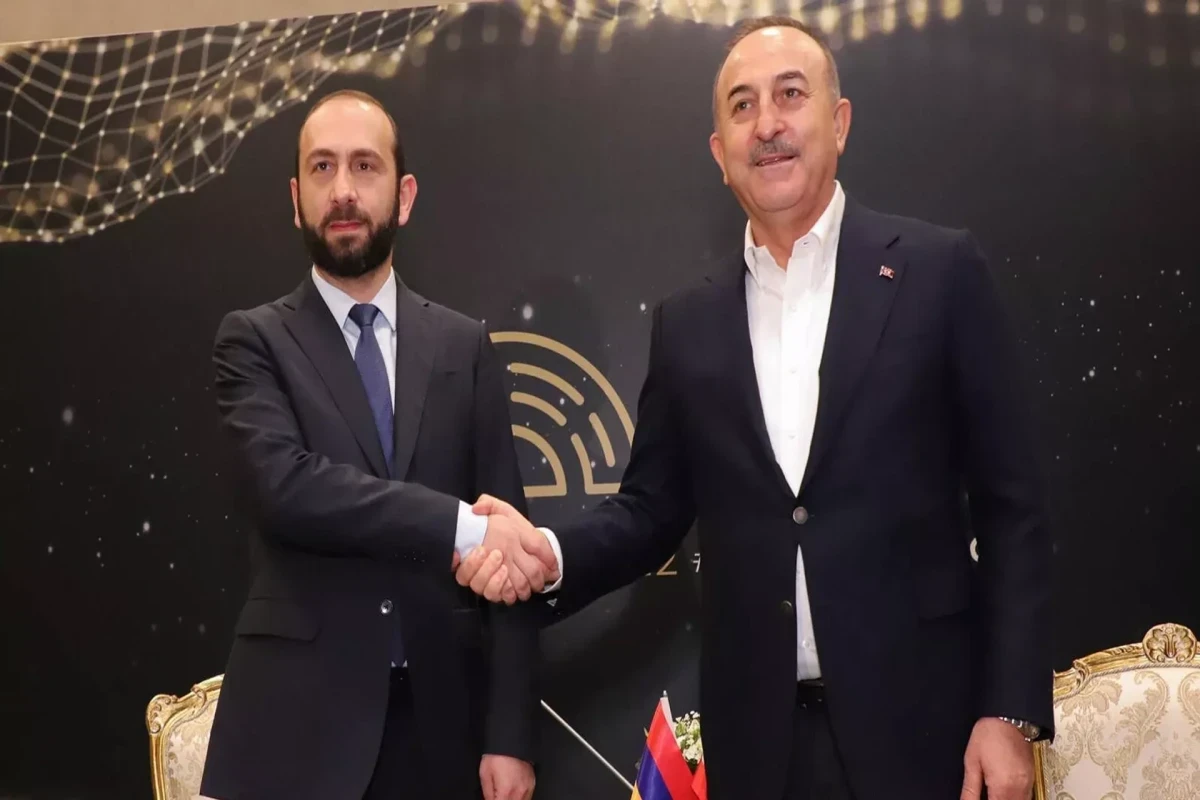 Mevlut Cavusoglu, Foreign Minister of Turkiye and  Armenian Foreign Minister Ararat Mirzoyan