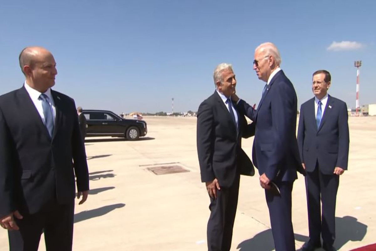 U.S. President Biden lands in Israel