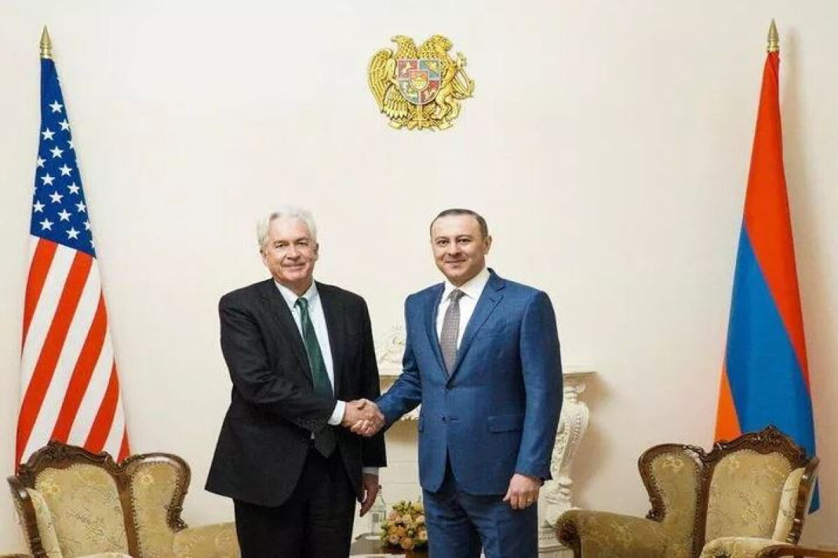 William Burns, the U.S CIA Director and Armen Grigoryan, Secretary of the Security Council of Armenia