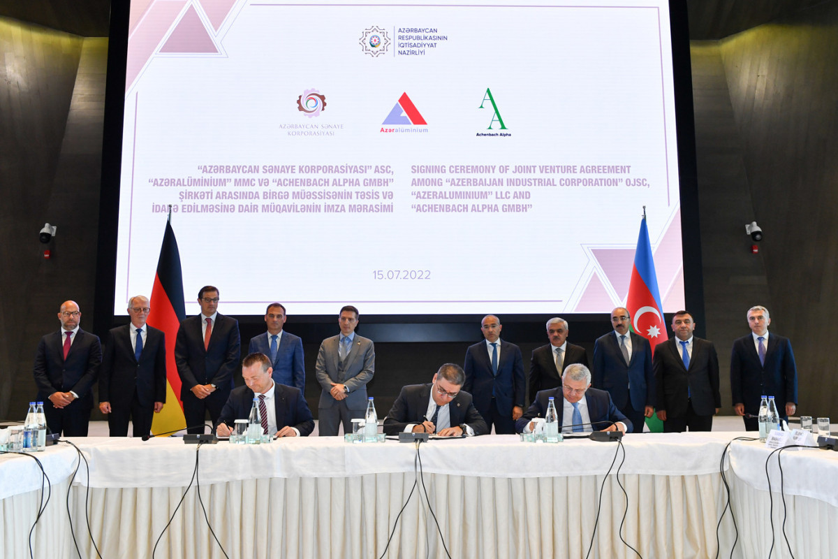 Azerbaijan and Germany sign an agreement for construction of USD 451 mln aluminum plant in Ganja-PHOTO 