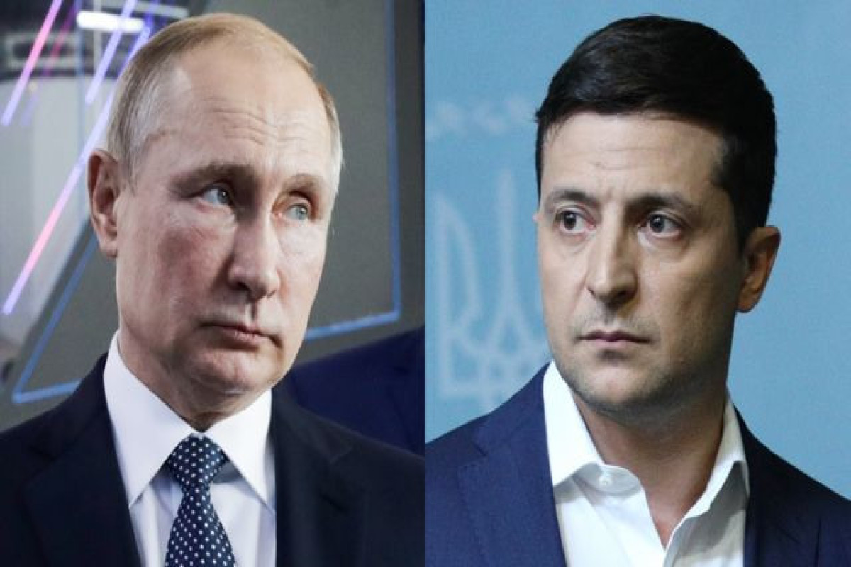 Vladimir Putin, President of Russia and Volodymyr Zelensky, President of Ukraine
