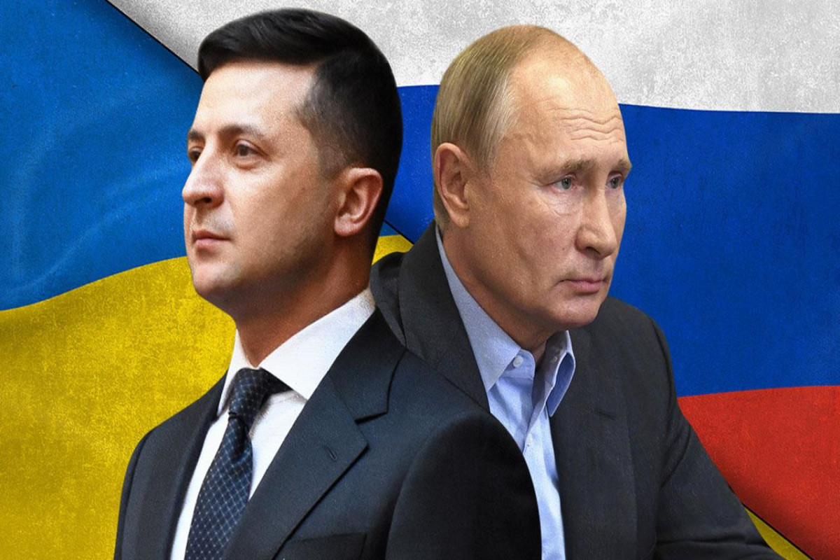 Vladimir Putin, President of Russia and Volodymyr Zelensky, President of Ukraine