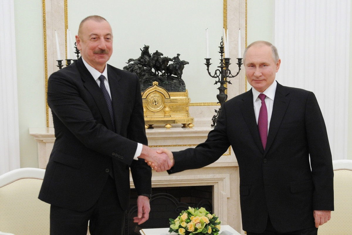 President of Azerbaijan Ilham Aliyev and  Russian President Vladimir Putin