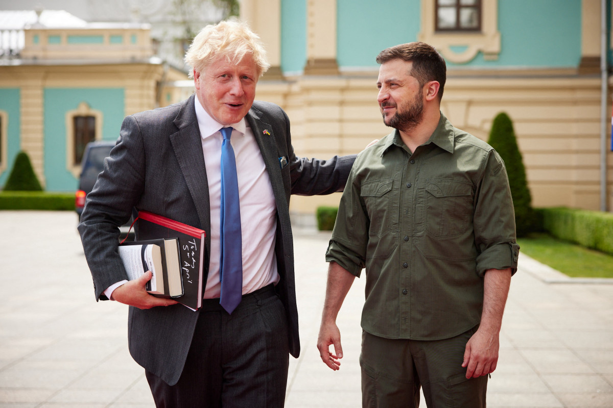 Britain's Boris Johnson meets Zelenskiy on surprise Kyiv trip