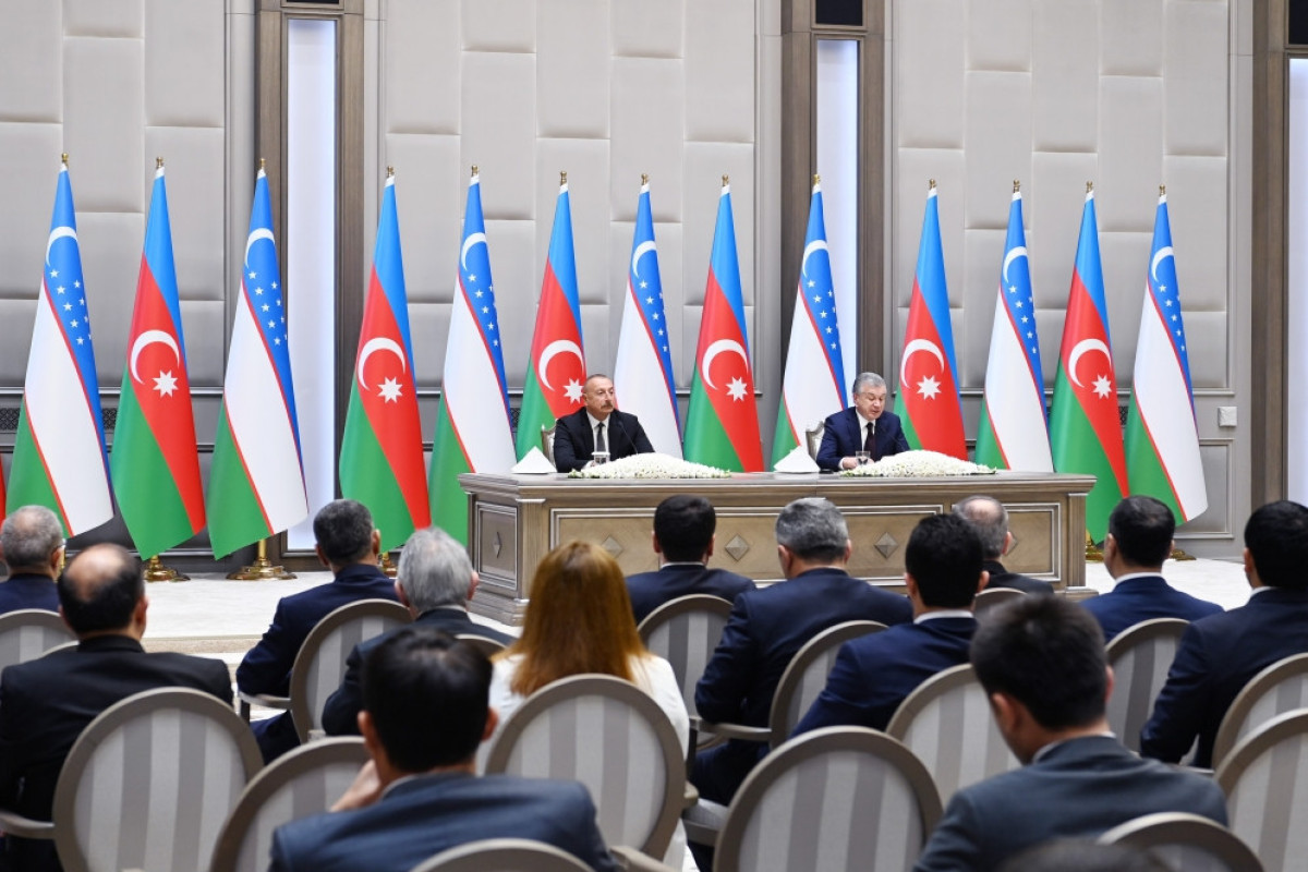 Presidents of Azerbaijan and Uzbekistan made press statements