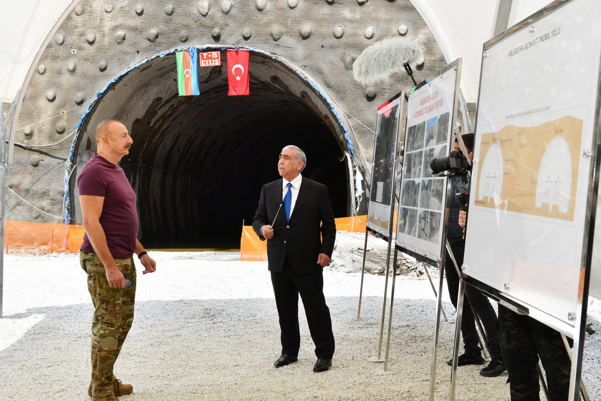 President Ilham Aliyev viewed construction progress of Kalbajar-Lachin highway