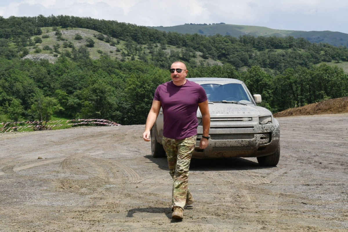 President Ilham Aliyev viewed construction work underway at Lachin International Airport