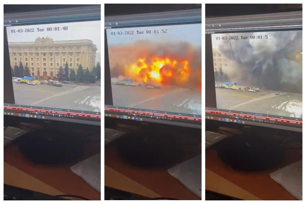 Kharkiv's center came under fire -VIDEO 