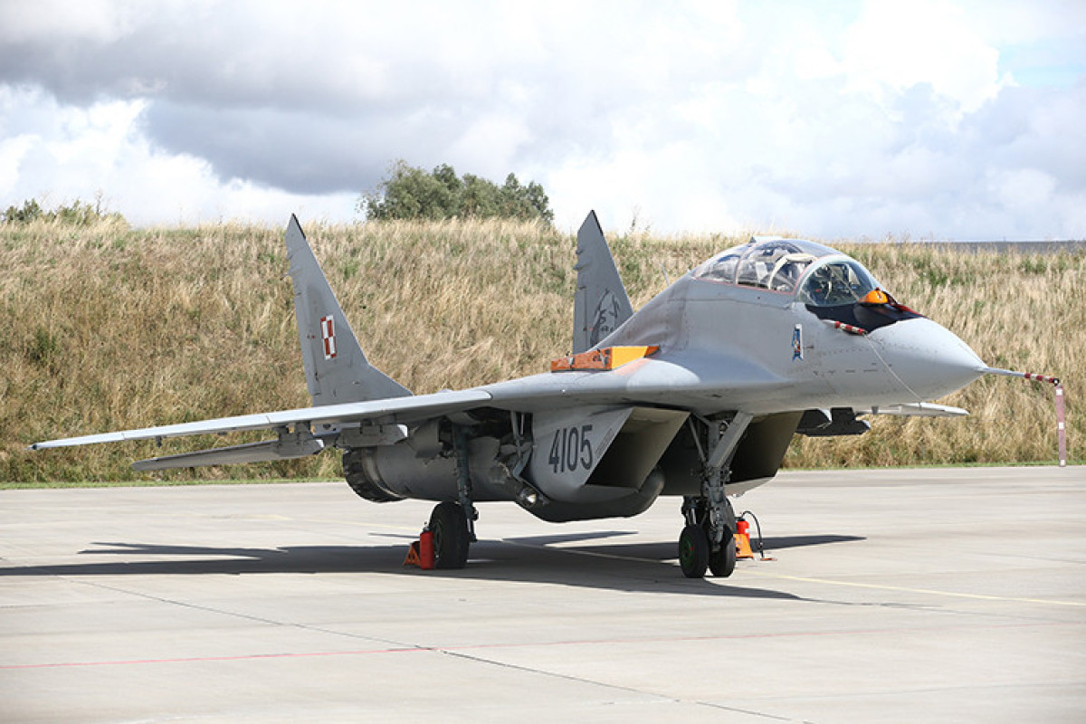 A file photo of a Polish Air Force MIG-29 seen at 22nd Air Base Command in Malbork, Poland