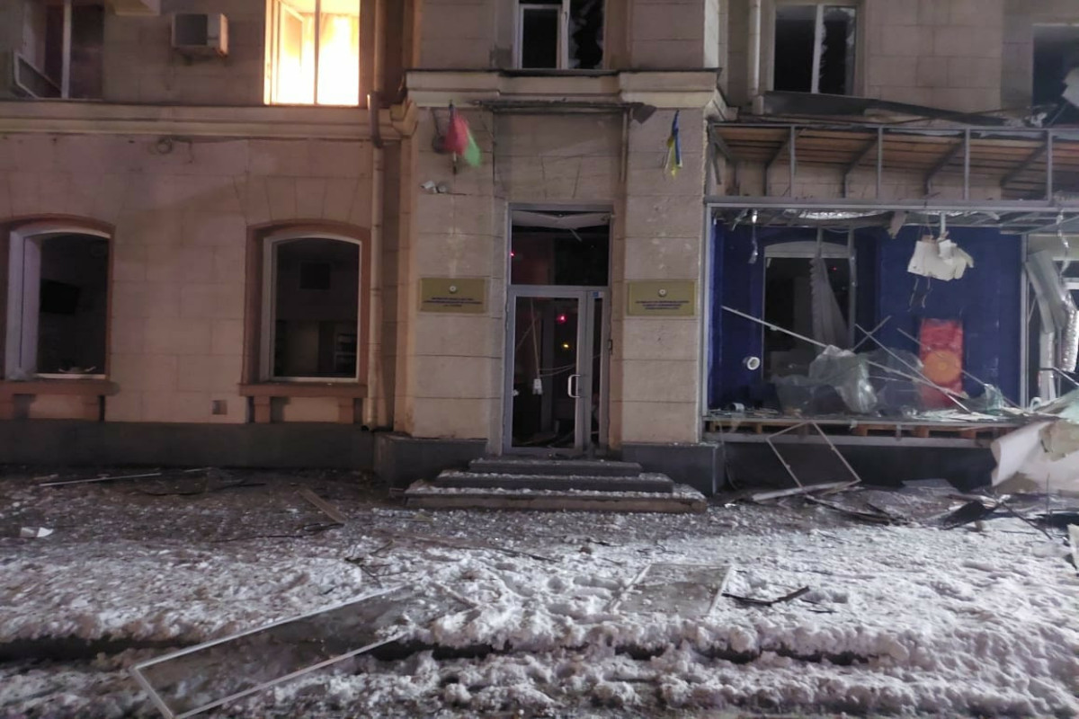 Building of the Honorary Consulate of Azerbaijan in Kharkov was destroyed-PHOTO 