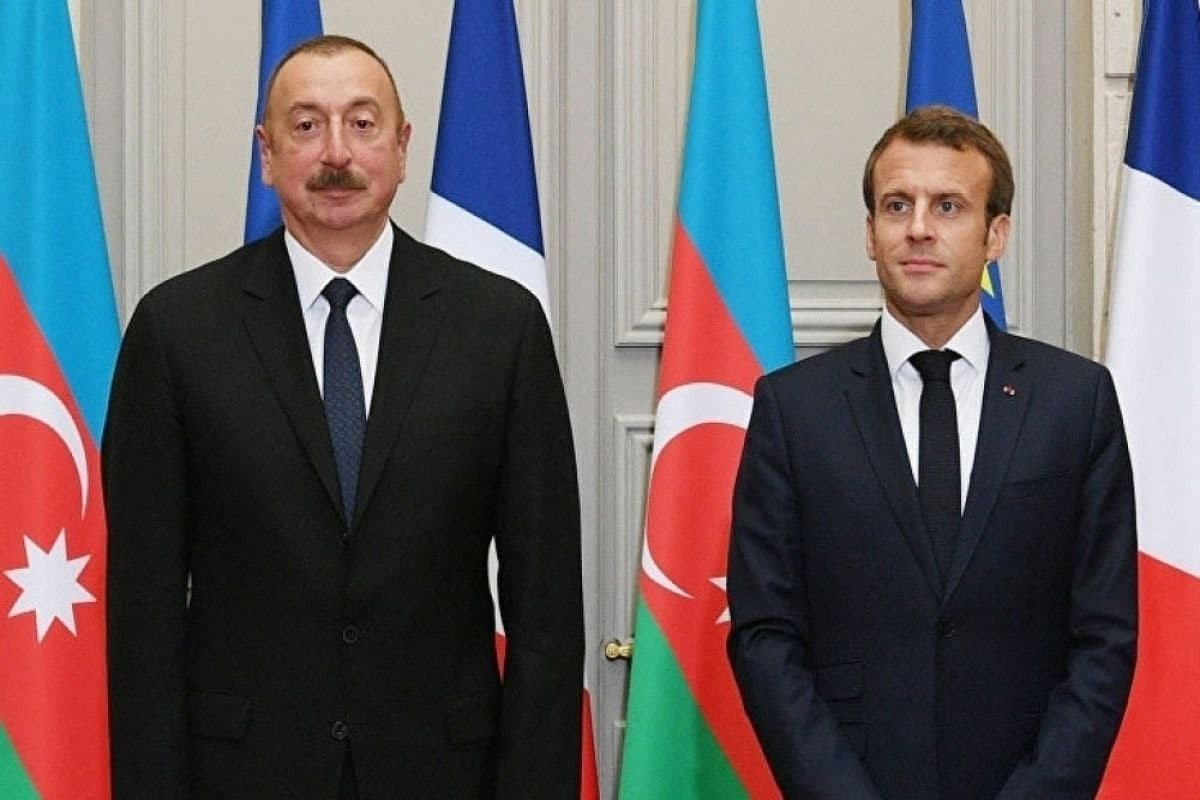 Ilham Aliyev, President of Azerbaijan and Emmanuel Macron, President of France