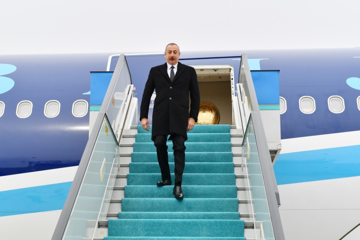 President Ilham Aliyev arrived in Turkiye for working visit