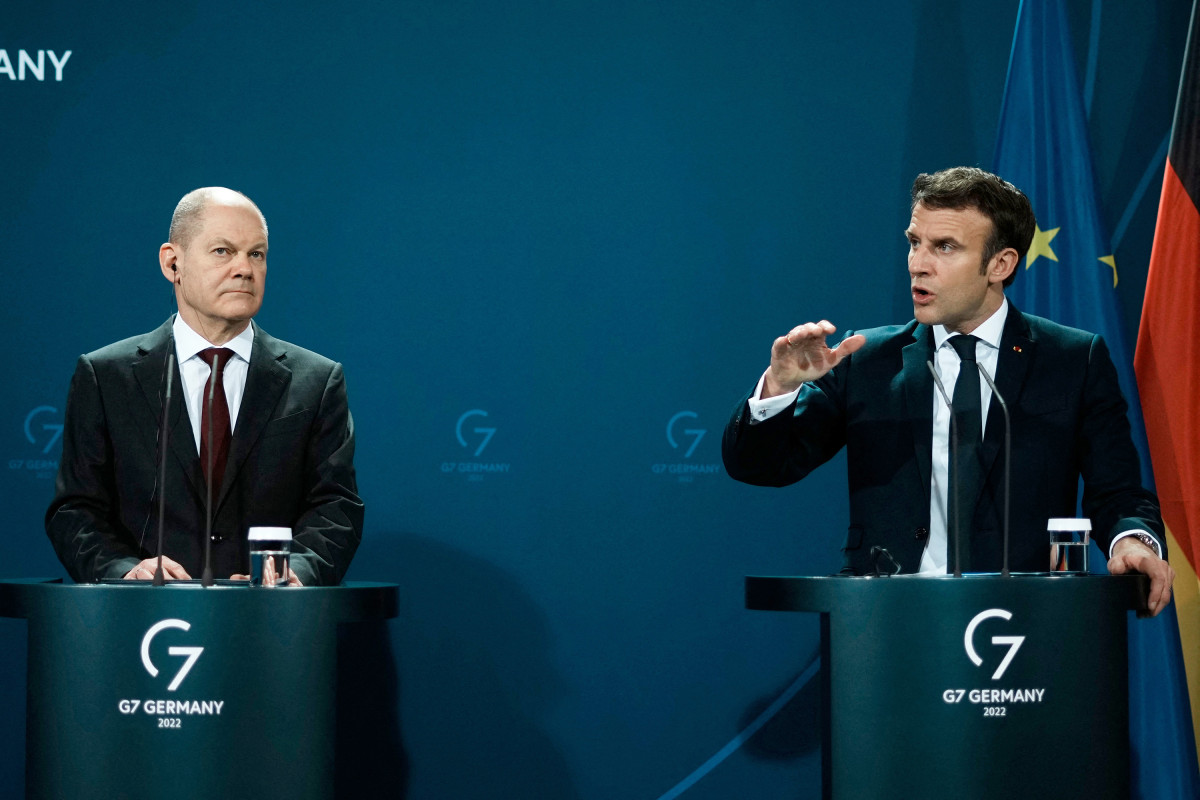 German Chancellor Olaf Scholz and French President Emmanuel Macron