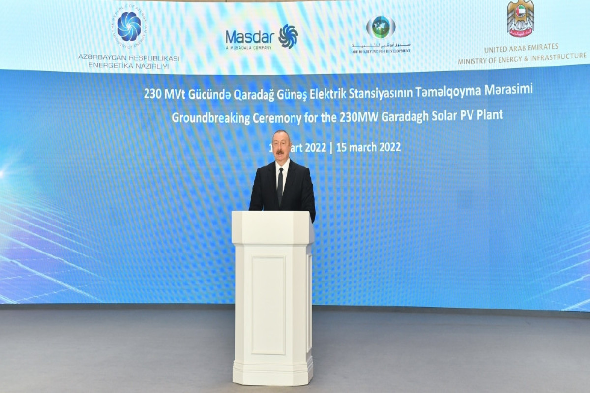 President Ilham Aliyev attended groundbreaking ceremony for Garadagh Solar Power Plant