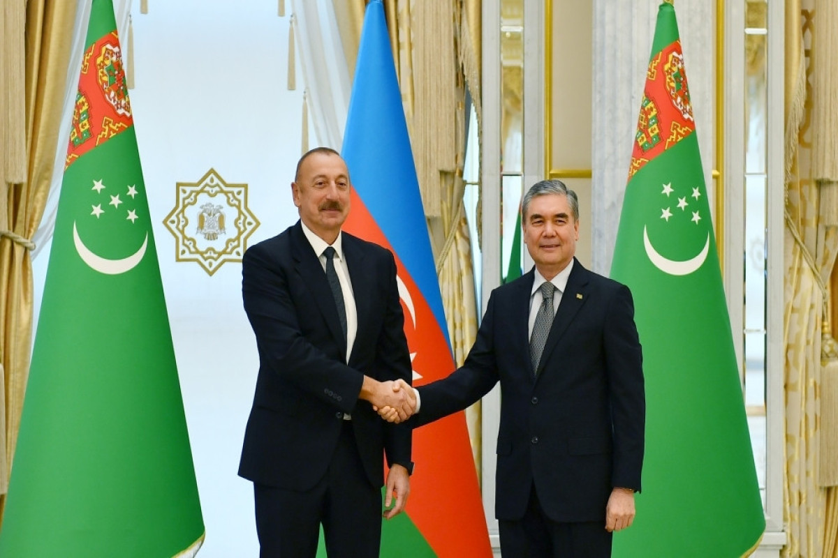 Ilham Aliyev, President of Azerbaijan and Gurbanguly Berdimuhamedow, President of Turkmenistan
