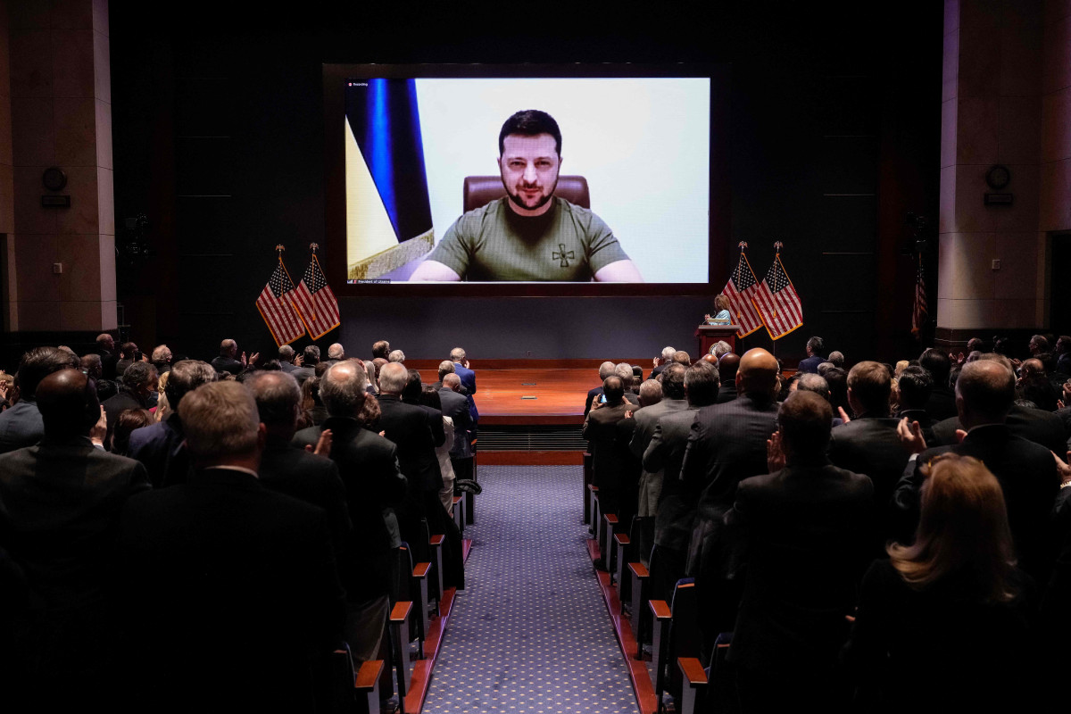 Ukrainian President Volodymyr Zelenskyy has delivered a speech in front of US Congress members