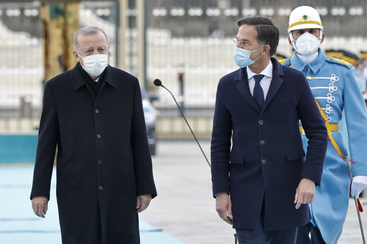 resident Recep Tayyip Erdoğan receives Dutch Prime Minister Mark Rutte in the capital Ankara, Turkey, March 22, 2022