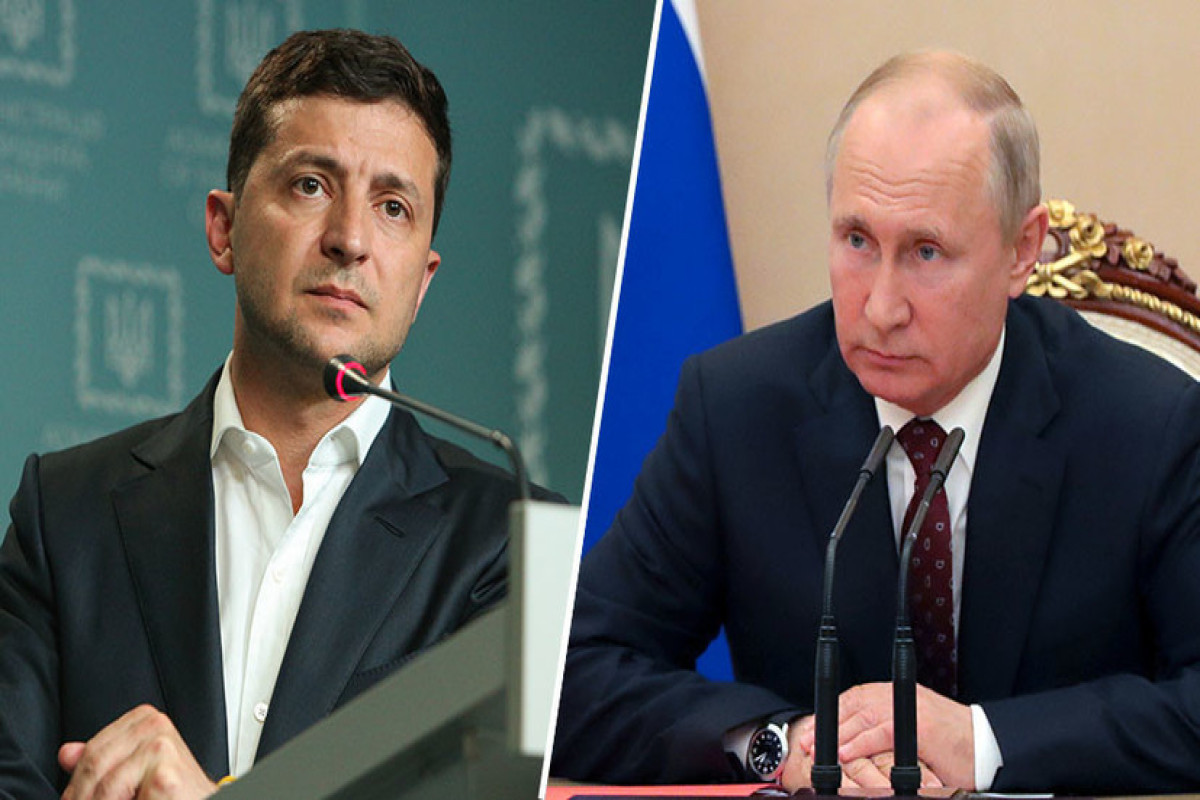 Volodymyr Zelensky, President of Ukraine and Vladimir Putin, President of Russia