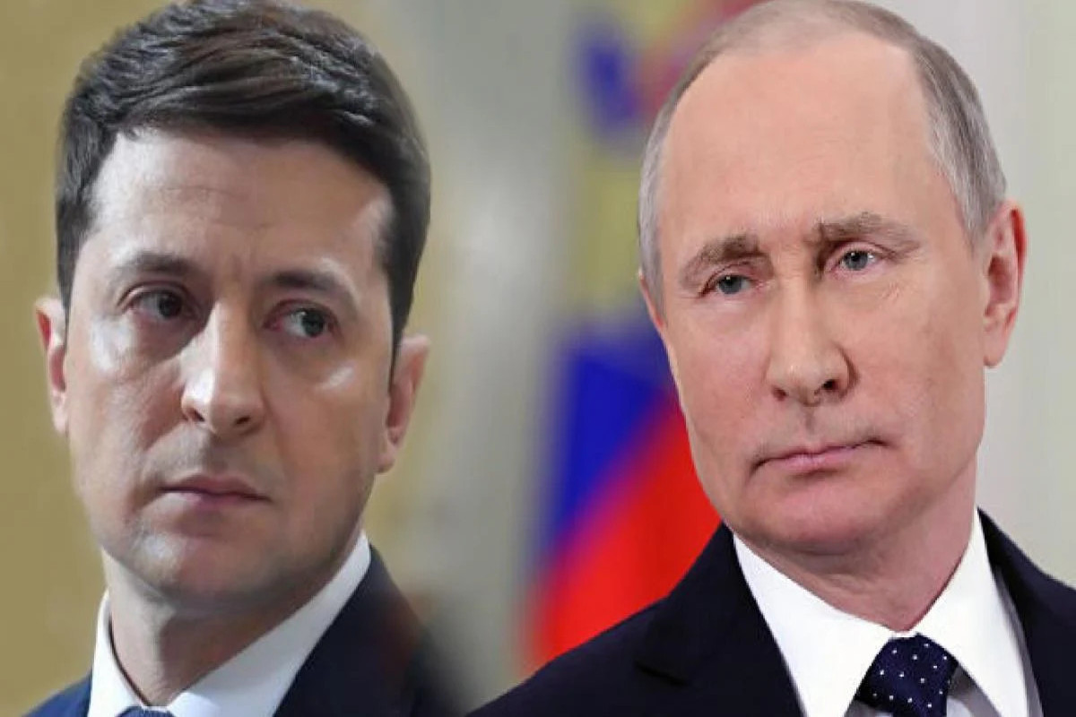 Volodymyr Zelensky  and Vladimir Putin