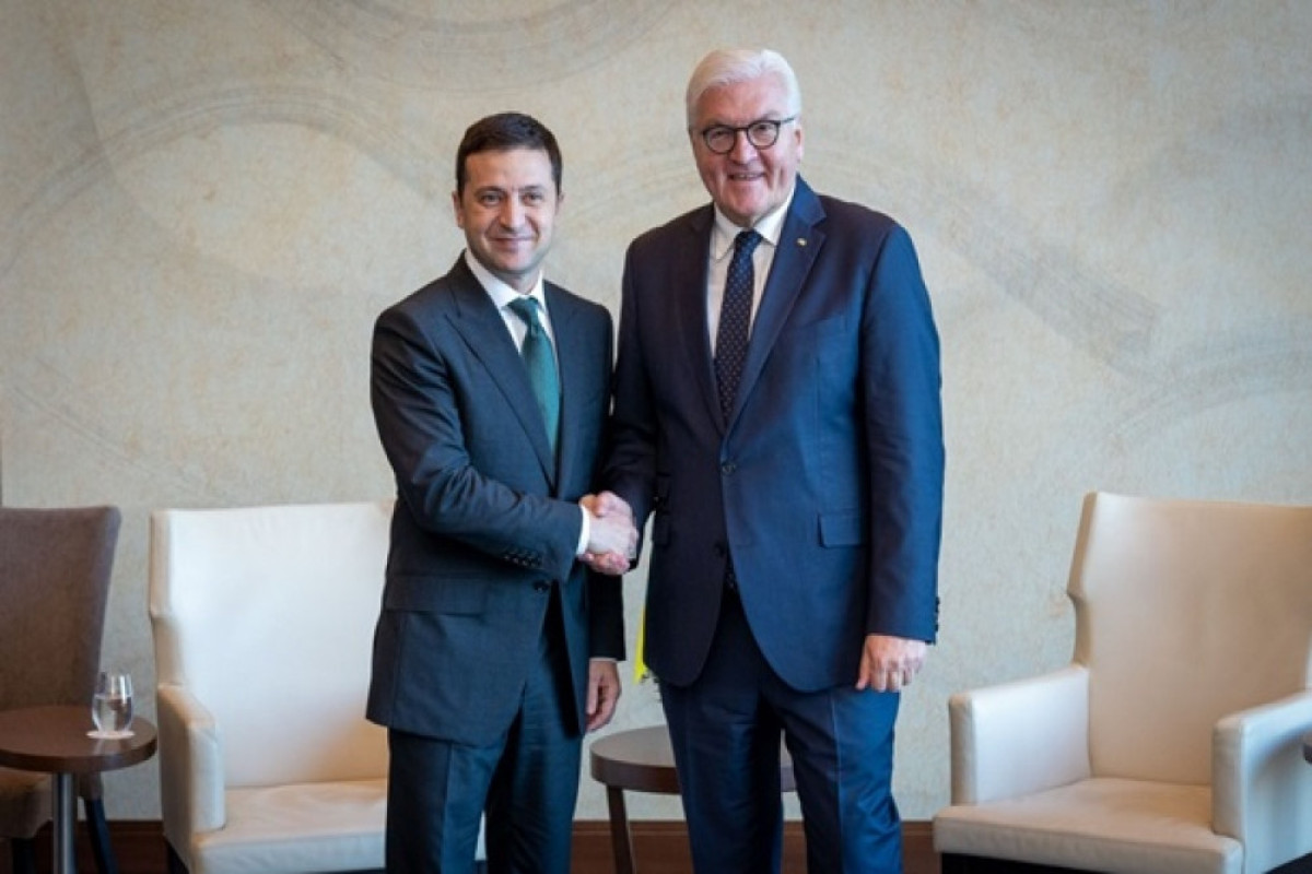 Volodymyr Zelensky, President of Ukraine and German President Frank-Walter Steinmeier
