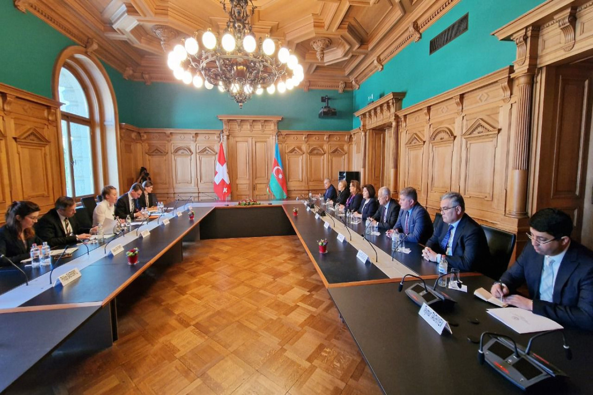 Chair of Milli Majlis Sahiba Gafarova Meets Chair of National Council of Swiss Parliament