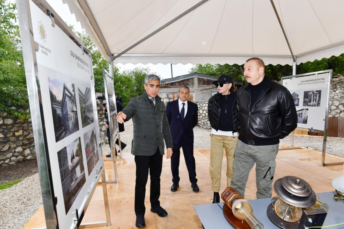 President Ilham Aliyev and First Lady Mehriban Aliyeva visited area where Shusha Boutique Hotel will be located