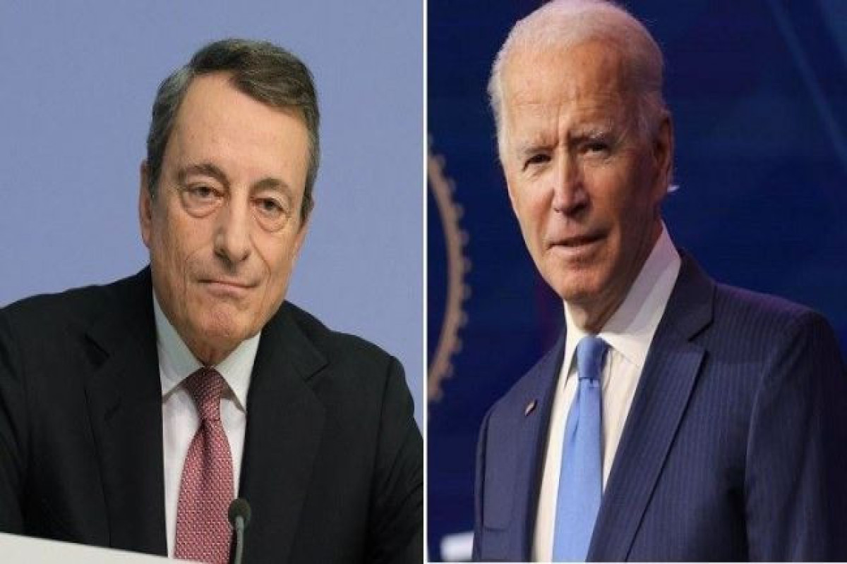 Mario Draghi, Italian Prime Minister and Joe Biden, U.S President