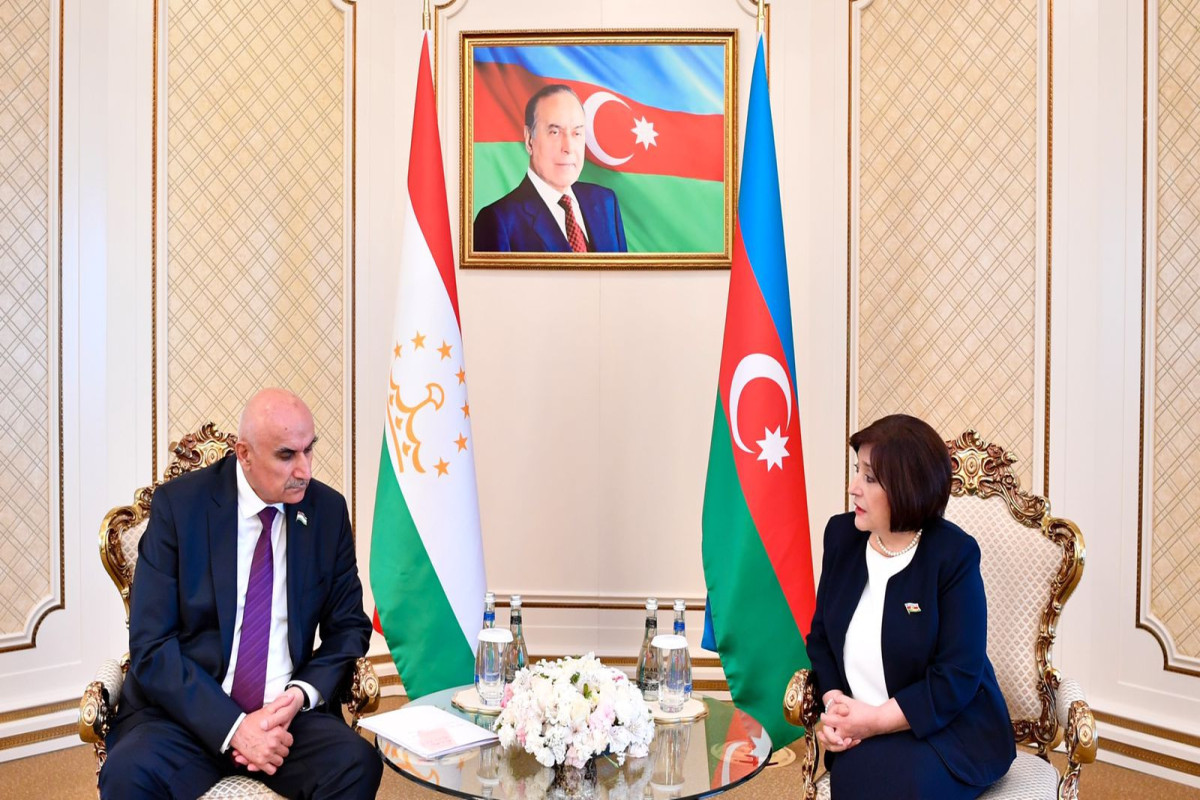 Mahmadtoir Zokirzoda,  Chairman of the Assembly of Representatives of the Supreme Assembly of the Republic of Tajikistan and Sahiba Gafarova, Chair of Azerbaijan's Parliament